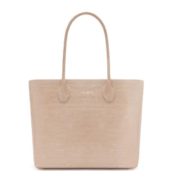 Isabel Bernard Honoré Lysanne croco beige leren shopper van kalfsleer Discount