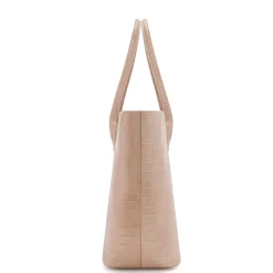 Isabel Bernard Honoré Lysanne croco beige leren shopper van kalfsleer Discount