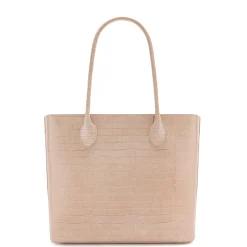 Isabel Bernard Honoré Lysanne croco beige leren shopper van kalfsleer Discount