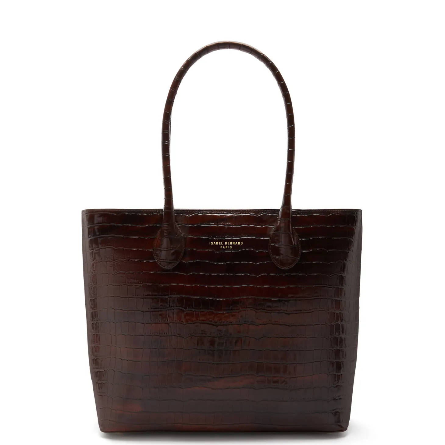Isabel Bernard Honoré Lysanne croco bruine leren shopper van kalfsleer Cheap