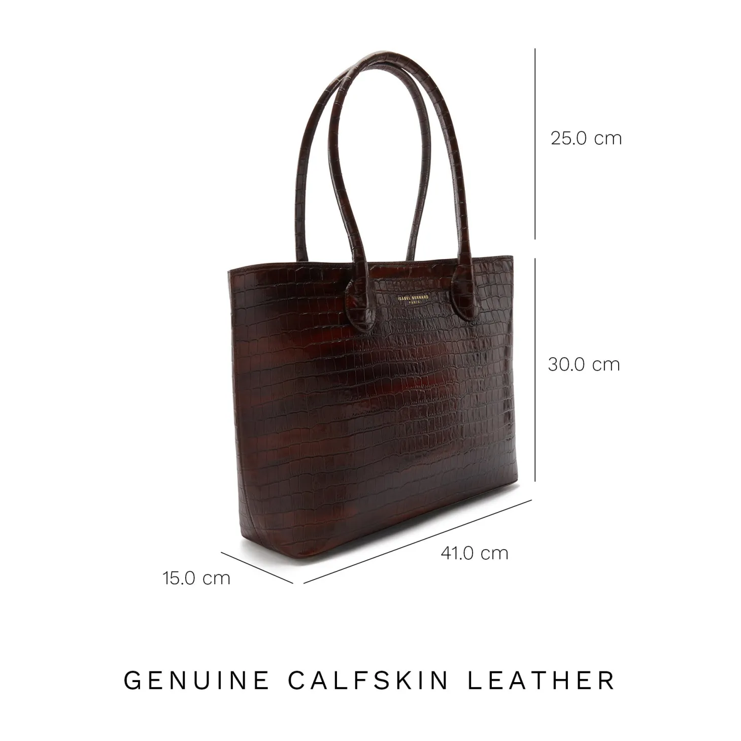 Isabel Bernard Honoré Lysanne croco bruine leren shopper van kalfsleer Cheap