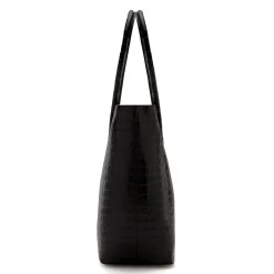 Isabel Bernard Honoré Lysanne croco zwarte leren shopper van kalfsleer Best