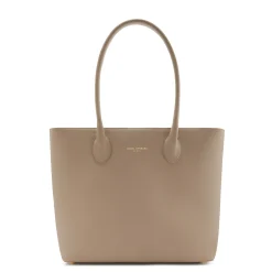 Isabel Bernard Honoré Lysanne taupe leren shopper van kalfsleer Outlet