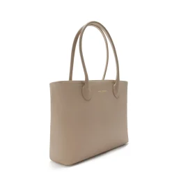 Isabel Bernard Honoré Lysanne taupe leren shopper van kalfsleer Outlet