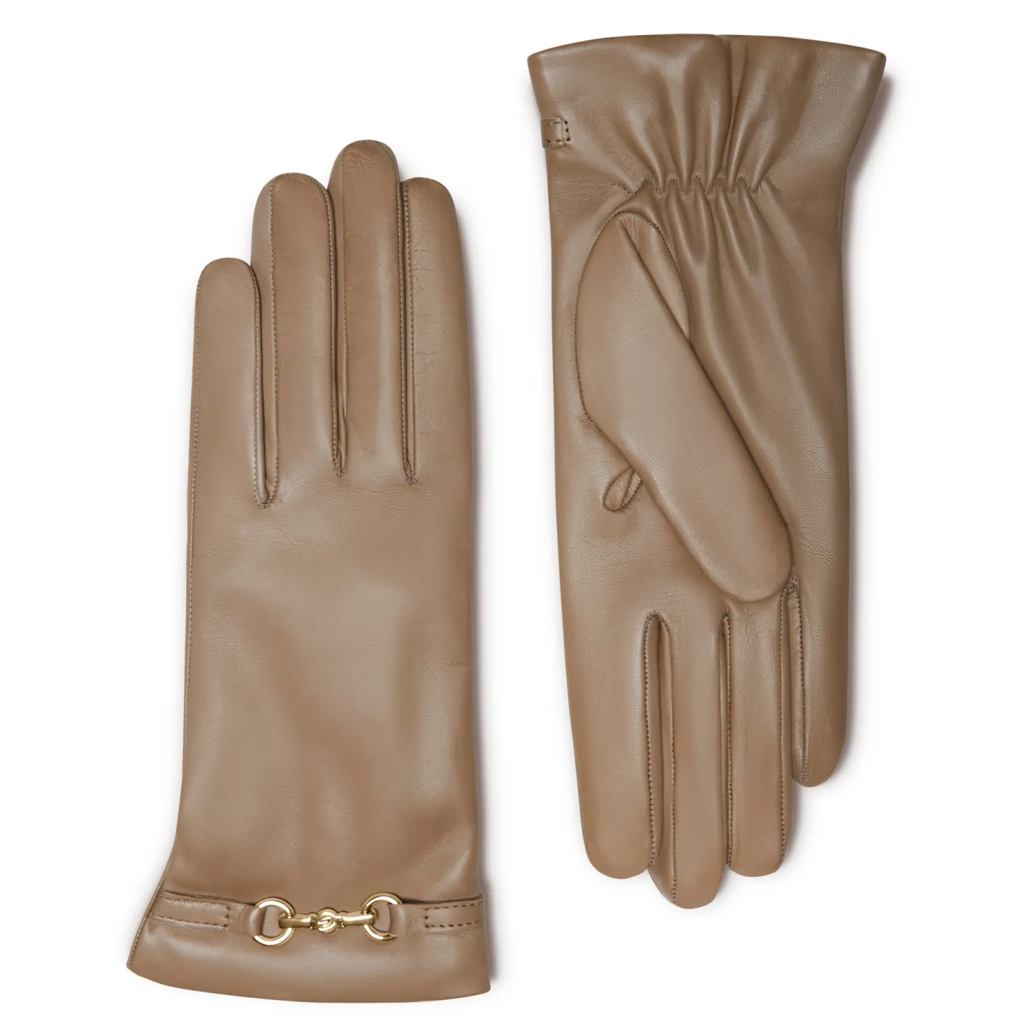 Isabel Bernard Honoré Marcelia taupe leren handschoenen van geitenleer Outlet