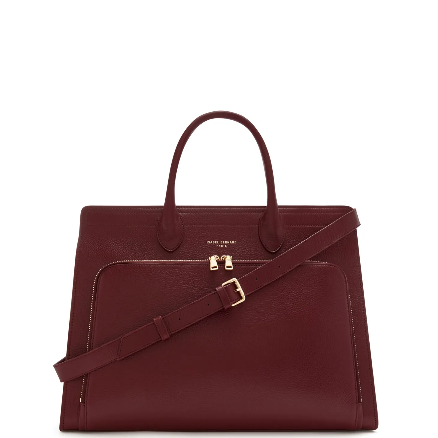 Isabel Bernard Honoré Nadine bordeaux leren handtas van kalfsleer met laptopvak Clearance