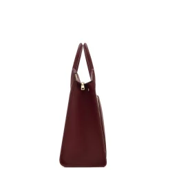 Isabel Bernard Honoré Nadine bordeaux leren handtas van kalfsleer met laptopvak Clearance