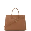 Isabel Bernard Honoré Nadine camel leren handtas van kalfsleer met laptopvak Fashion