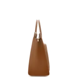 Isabel Bernard Honoré Nadine camel leren handtas van kalfsleer met laptopvak Fashion