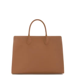 Isabel Bernard Honoré Nadine camel leren handtas van kalfsleer met laptopvak Fashion