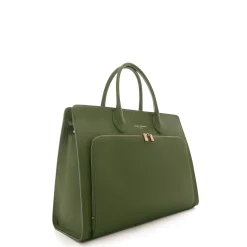 Isabel Bernard Honoré Nadine groene leren handtas van kalfsleer met 16.4 inch laptopvak Fashion