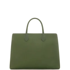 Isabel Bernard Honoré Nadine groene leren handtas van kalfsleer met 16.4 inch laptopvak Fashion