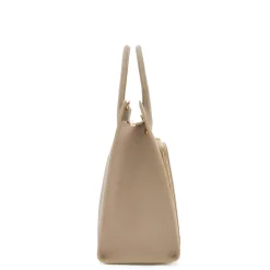 Isabel Bernard Honoré Nadine taupe leren handtas van kalfsleer met laptopvak Shop
