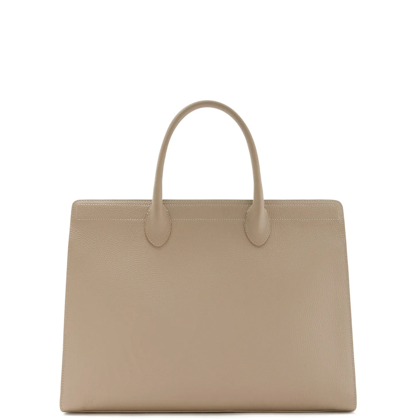Isabel Bernard Honoré Nadine taupe leren handtas van kalfsleer met laptopvak Shop
