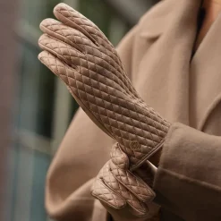 Isabel Bernard Honoré Rosette taupe leren handschoenen van geitenleer Cheap