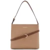 Isabel Bernard Honoré Adriane Midi beige leren schoudertas van kalfsleer Cheap