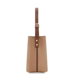Isabel Bernard Honoré Adriane Midi beige leren schoudertas van kalfsleer Cheap