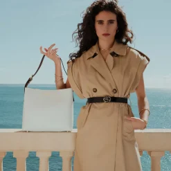 Isabel Bernard Honoré Adriane Midi witte leren schoudertas van kalfsleer Hot