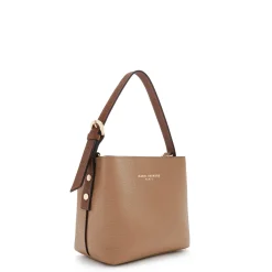 Isabel Bernard Honoré Adriane Mini beige leren handtas van kalfsleer Online