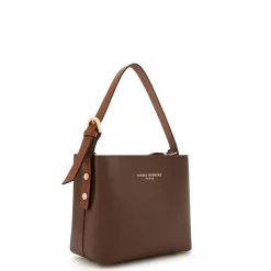 Isabel Bernard Honoré Adriane Mini bruine leren handtas van kalfsleer Shop