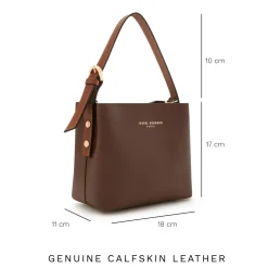 Isabel Bernard Honoré Adriane Mini bruine leren handtas van kalfsleer Shop