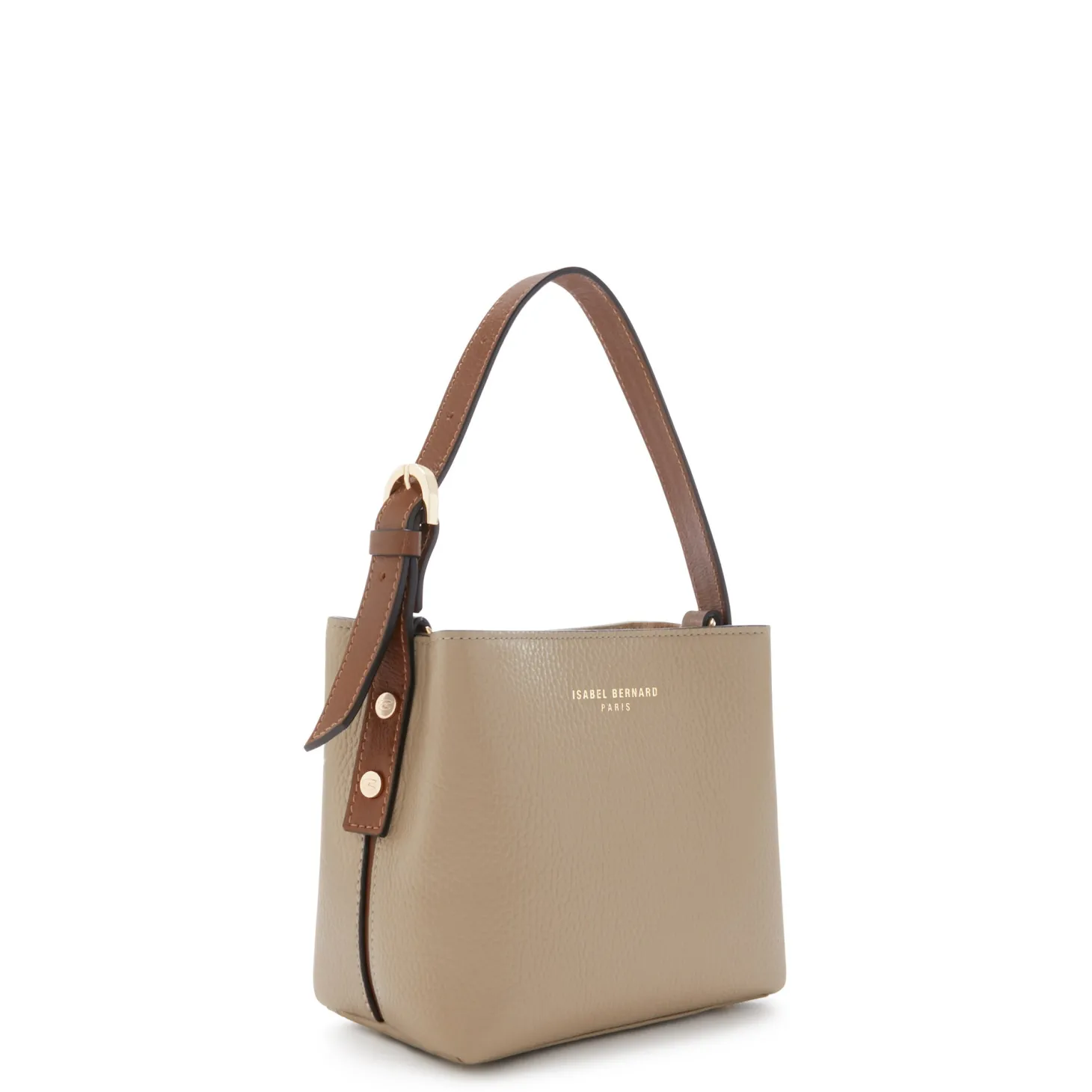 Isabel Bernard Honoré Adriane Mini taupe leren handtas van kalfsleer Cheap