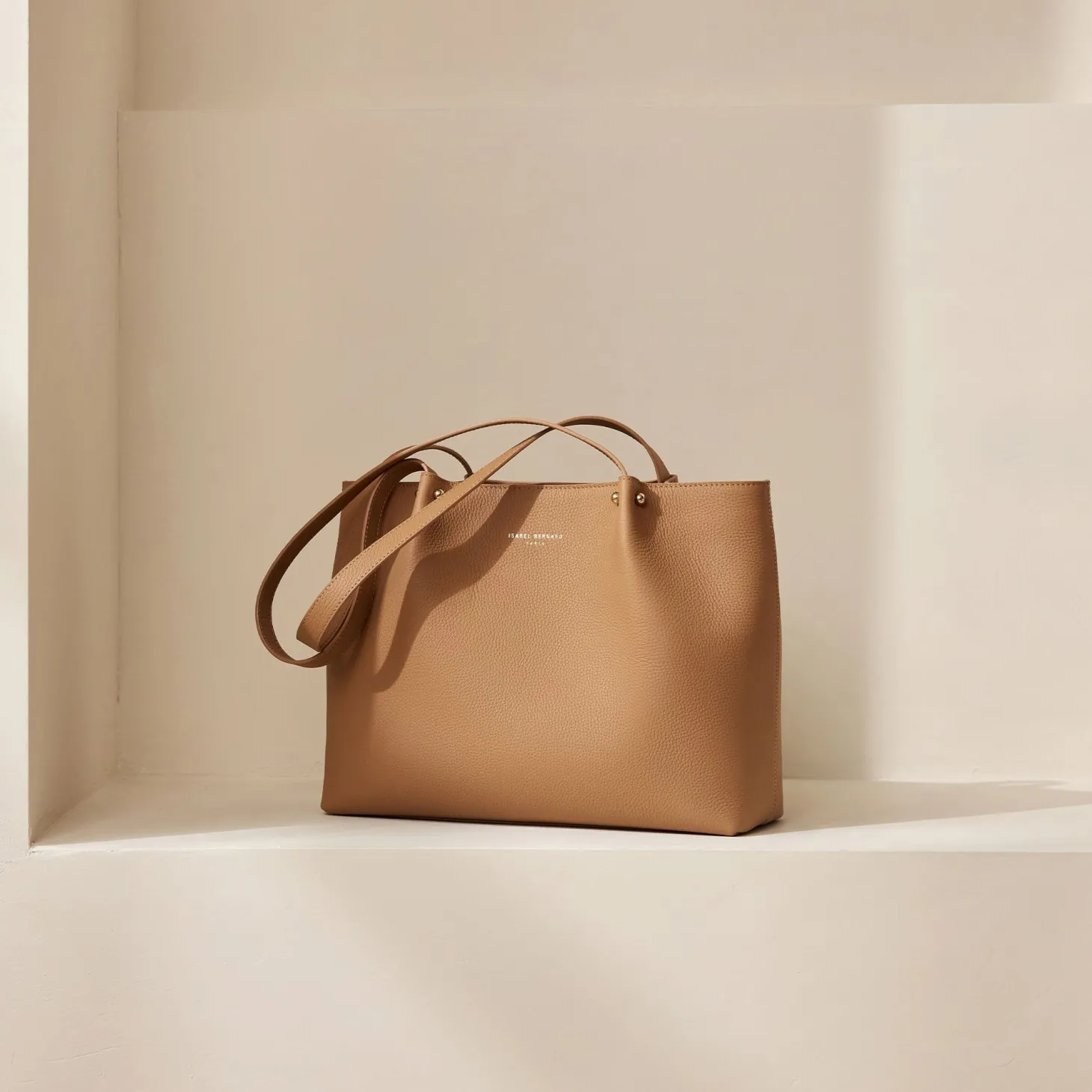 Isabel Bernard Honoré Nata camel leren shopper van kalfsleer Cheap
