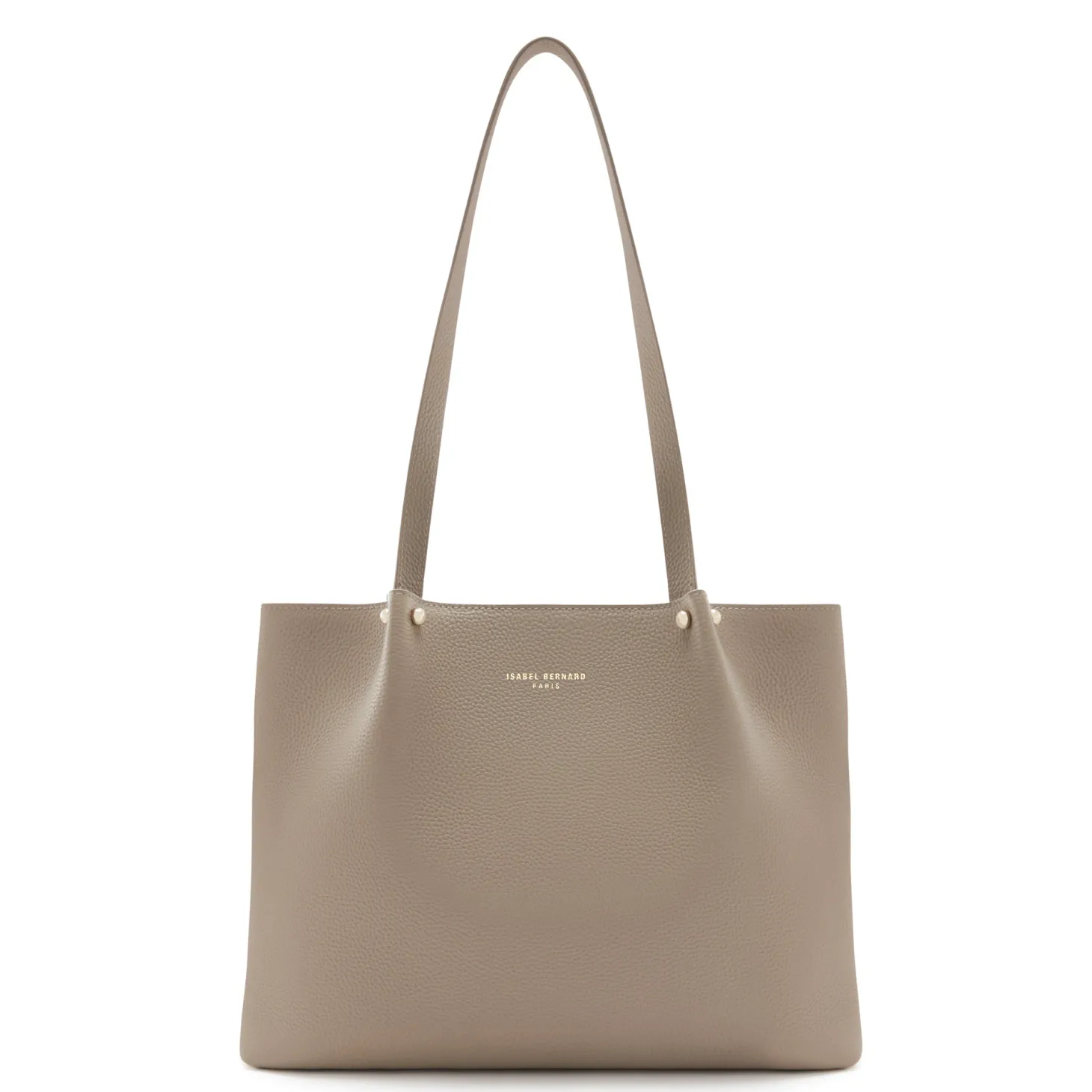 Isabel Bernard Honoré Nata taupe leren shopper van kalfsleer Clearance