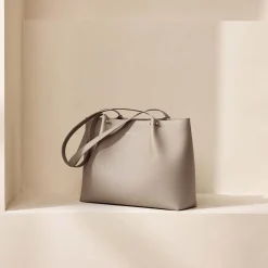 Isabel Bernard Honoré Nata taupe leren shopper van kalfsleer Clearance