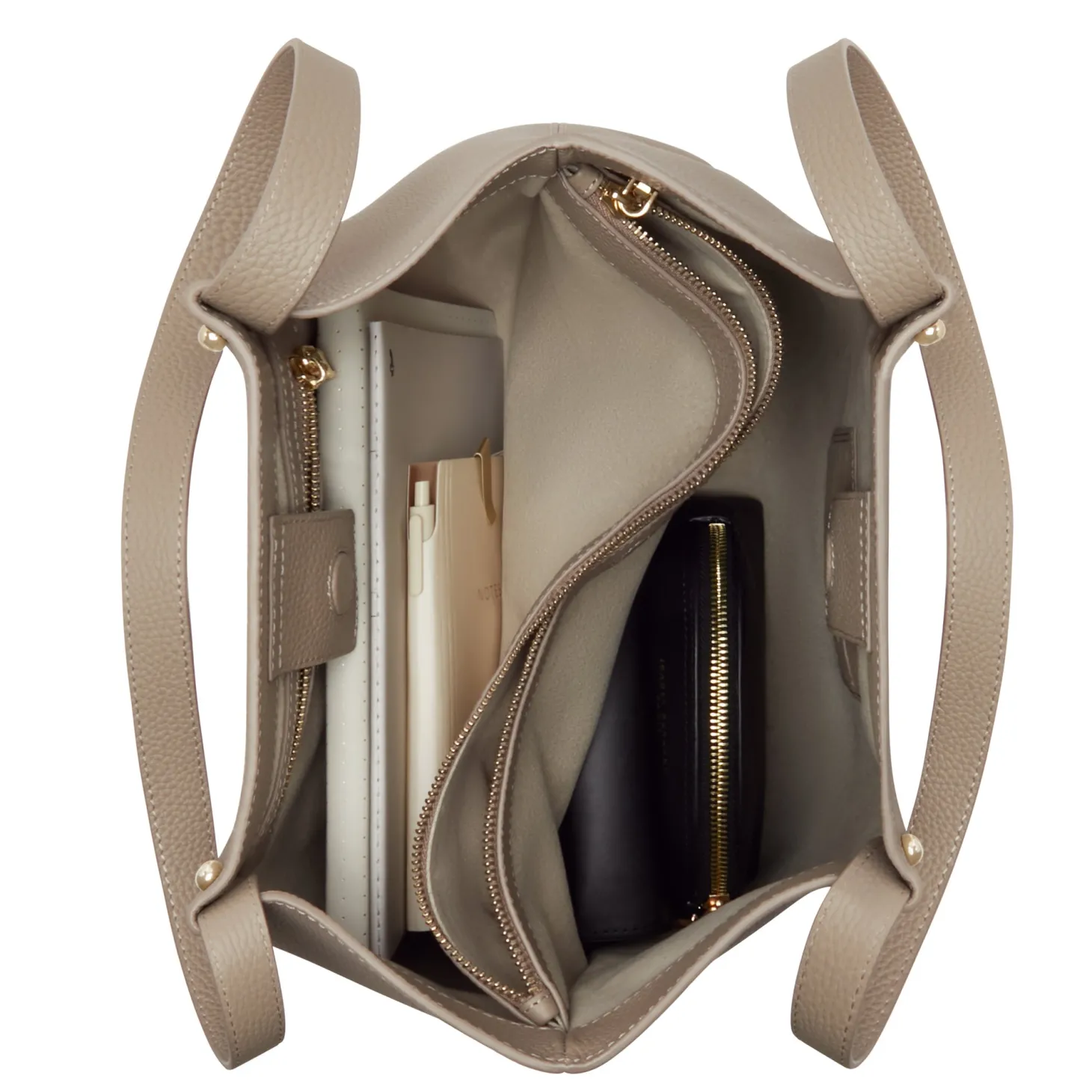 Isabel Bernard Honoré Nata taupe leren shopper van kalfsleer Clearance