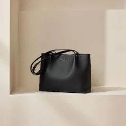 Isabel Bernard Honoré Nata zwarte leren shopper van kalfsleer New
