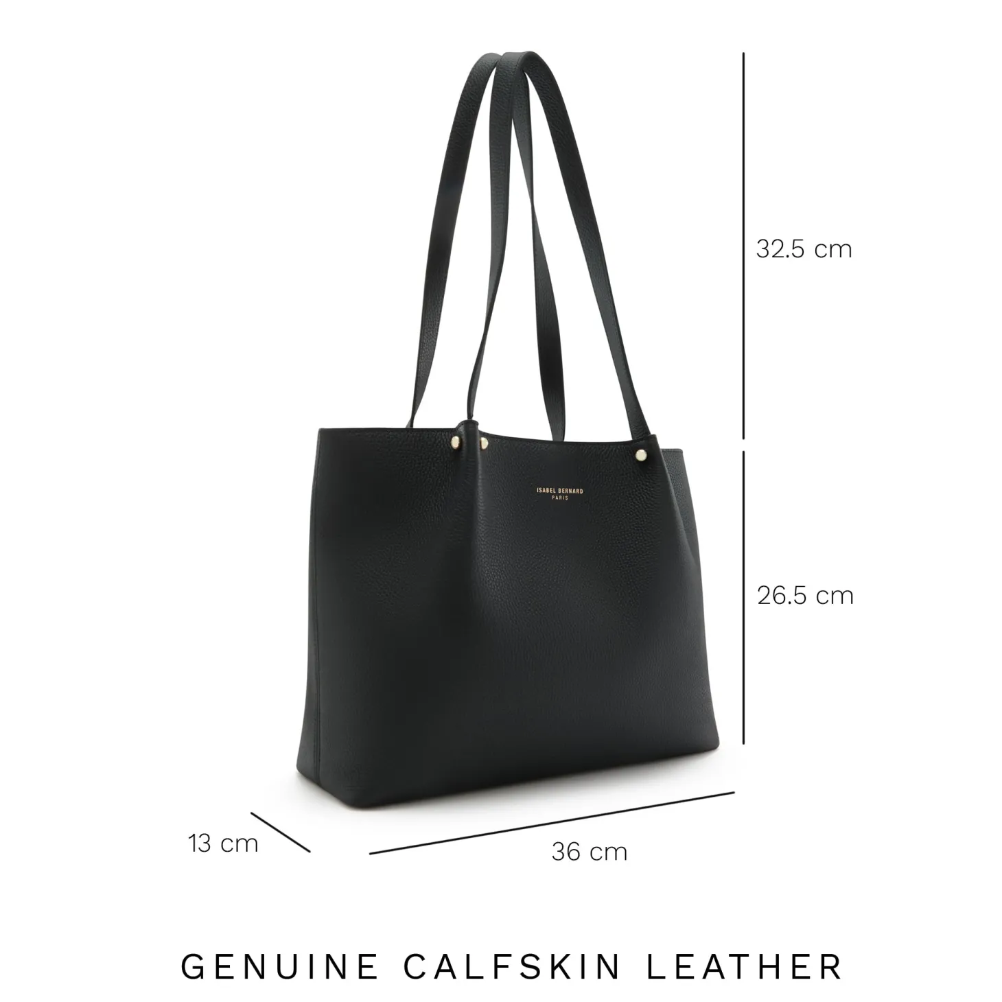 Isabel Bernard Honoré Nata zwarte leren shopper van kalfsleer New