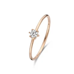 Isabel Bernard La Concorde Abelle 14 karaat rosé gouden ring met zirkonia steentje Clearance