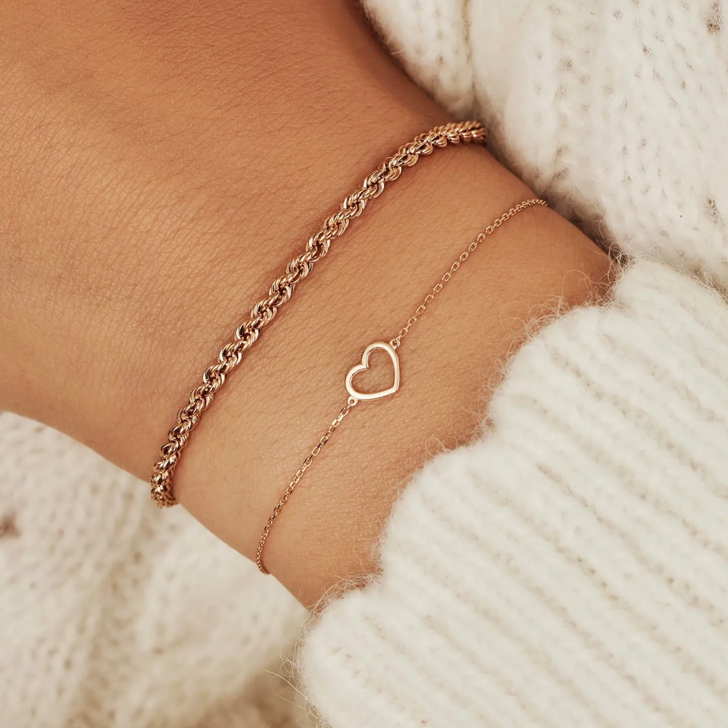 Isabel Bernard La Concorde Amore 14 karaat rosé gouden armband met hartje Store