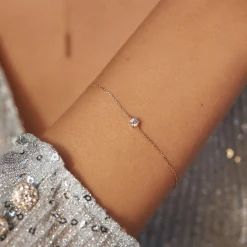Isabel Bernard La Concorde Apolline 14 karaat rosé gouden armband met zirkonia steentje Cheap