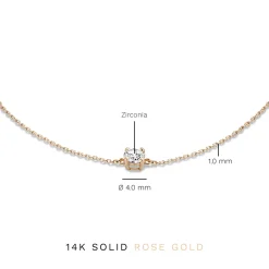 Isabel Bernard La Concorde Apolline 14 karaat rosé gouden armband met zirkonia steentje Cheap