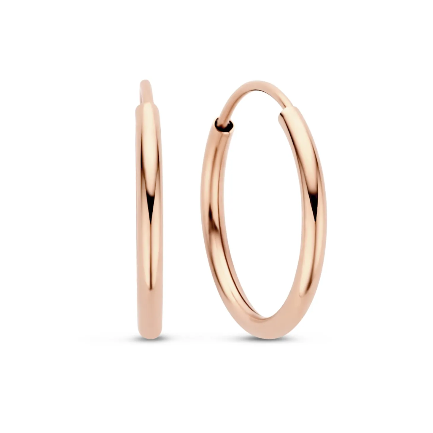 Isabel Bernard La Concorde Cerise 14 karaat rosé gouden creolen 16 mm Discount