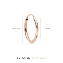 Isabel Bernard La Concorde Cerise 14 karaat rosé gouden creolen 16 mm Discount