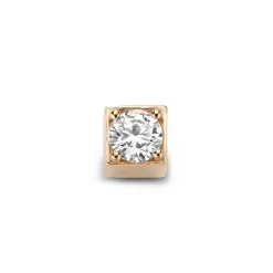 Isabel Bernard La Concorde Felie 14 karaat rosé gouden kubus bedel met zirkonia steentje Flash Sale
