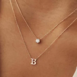 Isabel Bernard La Concorde Garance 14 karaat rosé gouden collier met zirkonia steentje Online