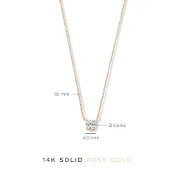 Isabel Bernard La Concorde Garance 14 karaat rosé gouden collier met zirkonia steentje Online