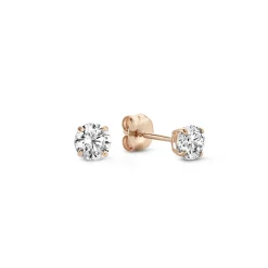 Isabel Bernard La Concorde Lourdes 14 karaat rosé gouden oorknoppen met zirkonia steentje Discount