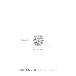 Isabel Bernard La Concorde Lourdes 14 karaat rosé gouden oorknoppen met zirkonia steentje Discount
