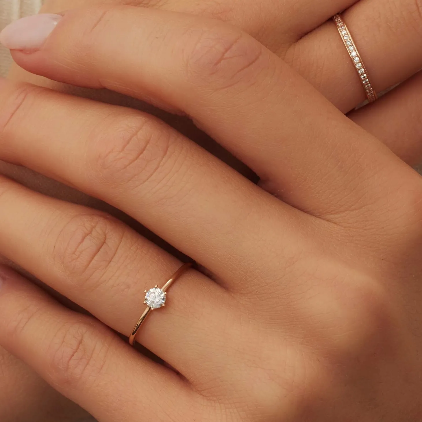 Isabel Bernard La Concorde Merle 14 karaat rosé gouden ring met zirkonia New