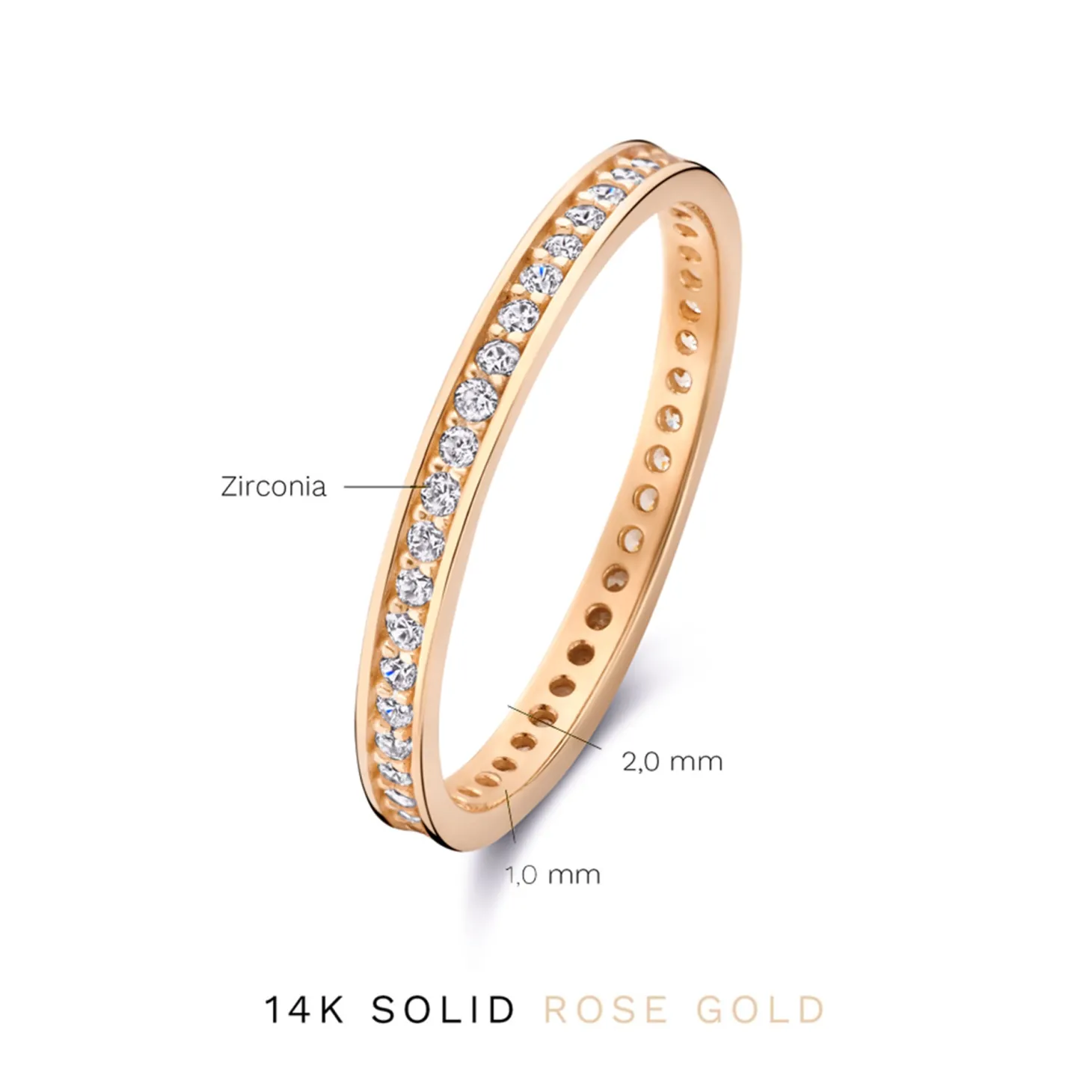 Isabel Bernard La Concorde Merle 14 karaat rosé gouden ring met zirkonia New