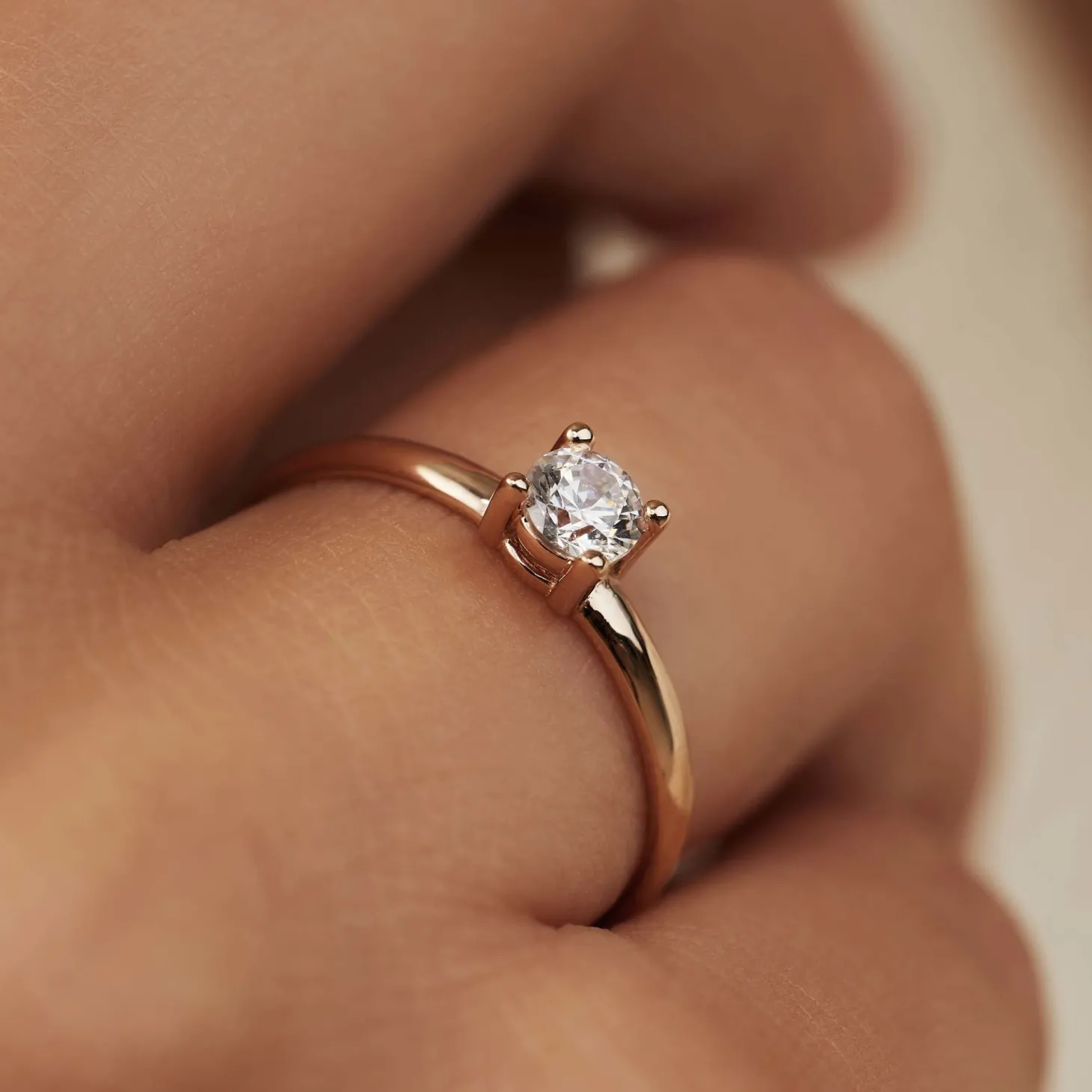 Isabel Bernard La Concorde Soleil 14 karaat rosé gouden ring met zirkonia steentje Cheap