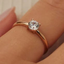 Isabel Bernard La Concorde Soleil 14 karaat rosé gouden ring met zirkonia steentje Cheap