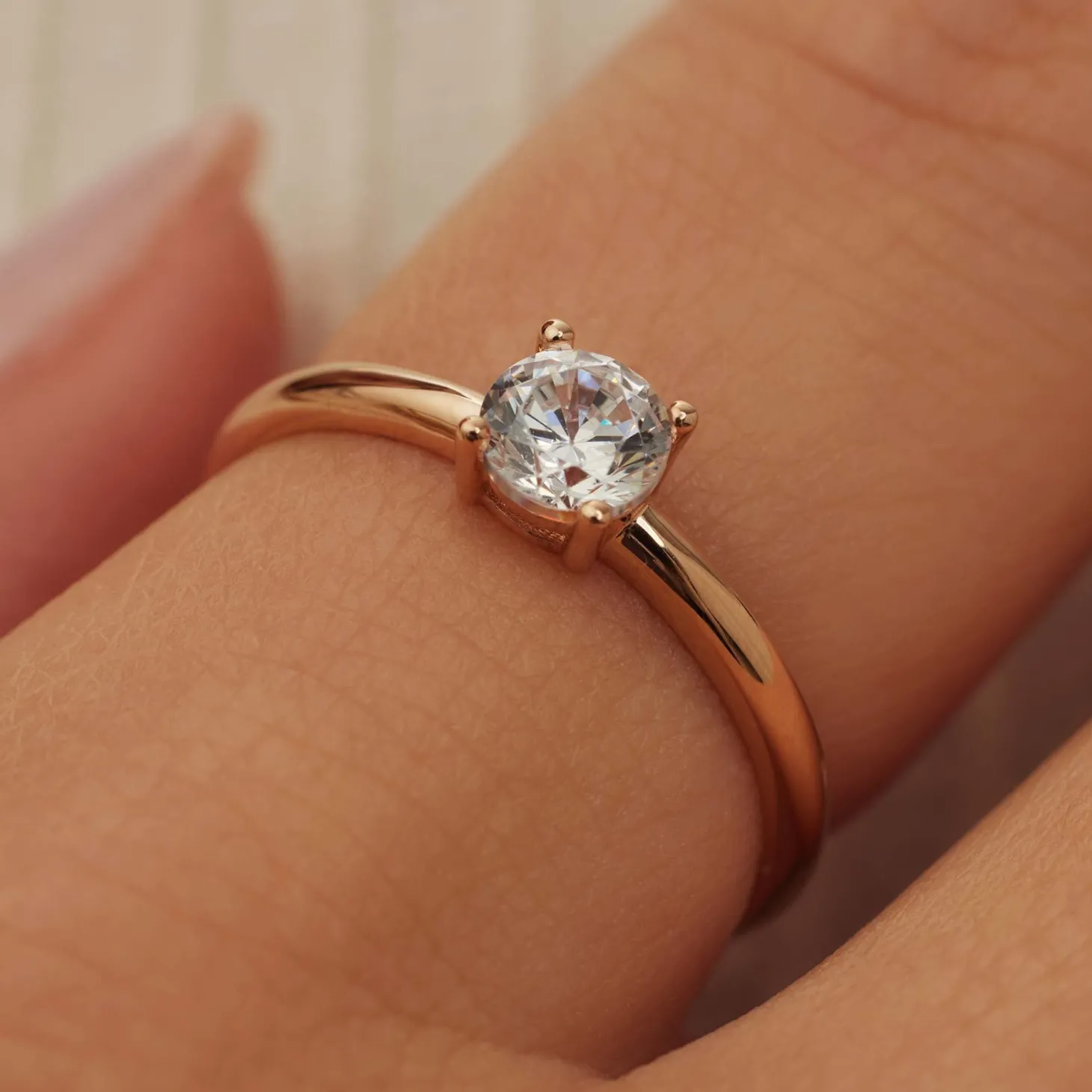 Isabel Bernard La Concorde Soleil 14 karaat rosé gouden ring met zirkonia steentje Cheap