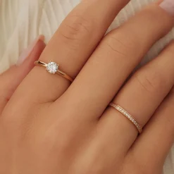 Isabel Bernard La Concorde Soleil 14 karaat rosé gouden ring met zirkonia steentje Cheap