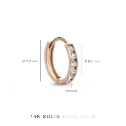 Isabel Bernard La Concorde Tiphaine 14 karaat rosé gouden creolen met zirkonia steentjes Fashion